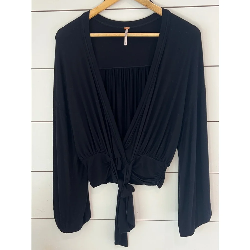 Free people That's a Wrap black small ballet core boho Pilates